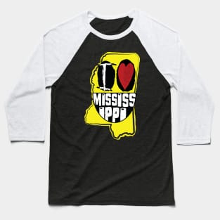 I Love Mississippi Smiling Happy Face Baseball T-Shirt